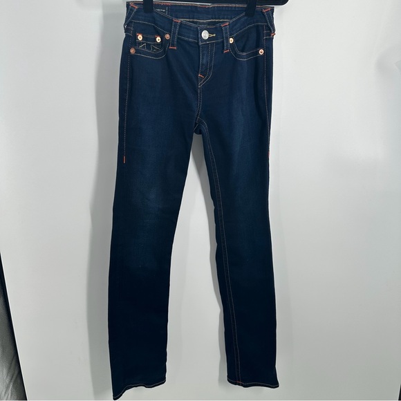 True Religion Billie Mid Rise Straight Dark Wash Jeans - Picture 2 of 9